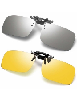 Polarized Clip on Sunglasses Anti-Glare UV 400 Protection Fishing Driving Sunglasses for Prescription Glasses