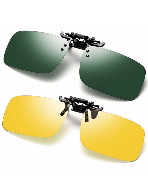 Polarized Clip on Sunglasses Anti-Glare UV 400 Protection Fishing Driving Sunglasses for Prescription Glasses