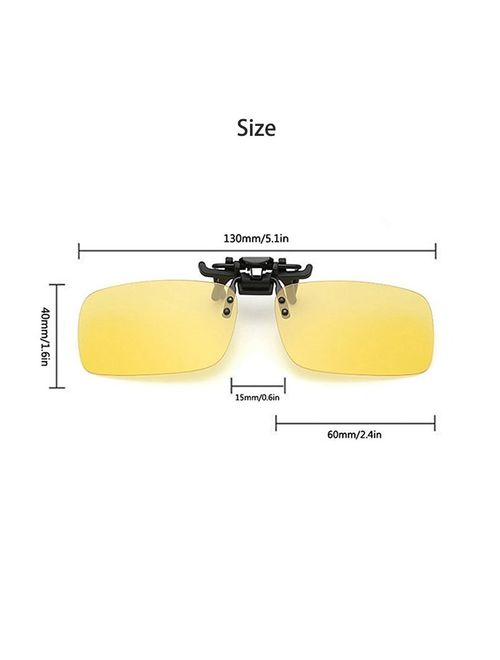 2 Pairs Sunglasses Clip On Flip Up Night Vision Glasses Anti Glare Polarized for Men Women UV400 Best for Driving