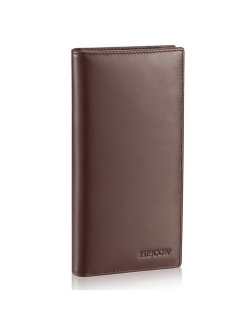 HISCOW Bifold Long Wallet with 15 Credit Card Slots - Italian Calfskin