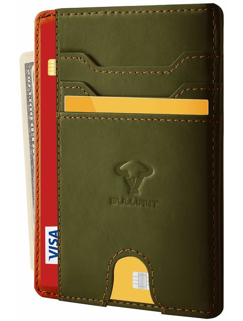 Slim Wallet,Bulliant Skinny Minimal Thin Pocket Wallet For Men 7Cards 3.15"x4.5",RFID Blocking,Gift-Boxed