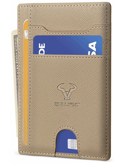 Slim Wallet,Bulliant Skinny Minimal Thin Pocket Wallet For Men 7Cards 3.15"x4.5",RFID Blocking,Gift-Boxed