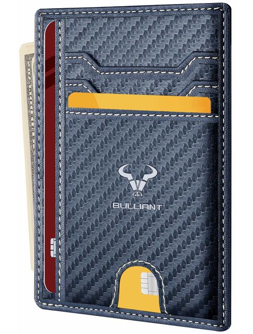 Slim Wallet,Bulliant Skinny Minimal Thin Pocket Wallet For Men 7Cards 3.15"x4.5",RFID Blocking,Gift-Boxed