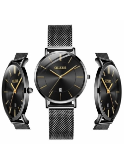 Inexpensive Watches Men Women Analog Quartz Business Watch Stainless Steel Classic Waterproof Watches Unique Calendar Date Window Wristwatch