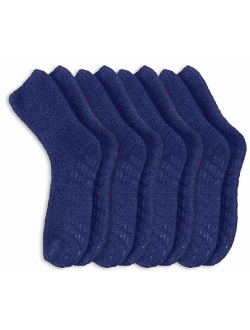 Pembrook Non Skid/Slip Socks - Fuzzy Slipper Hospital Socks (4 - Pairs) - Great for adults, men, women.