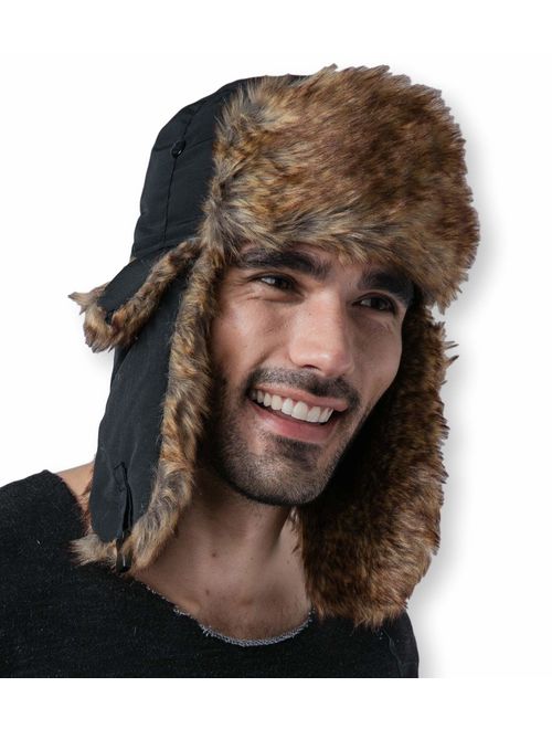 Trapper Hat - Winter Trooper Aviator Earflap Eskimo Hat - Fits Men & Women