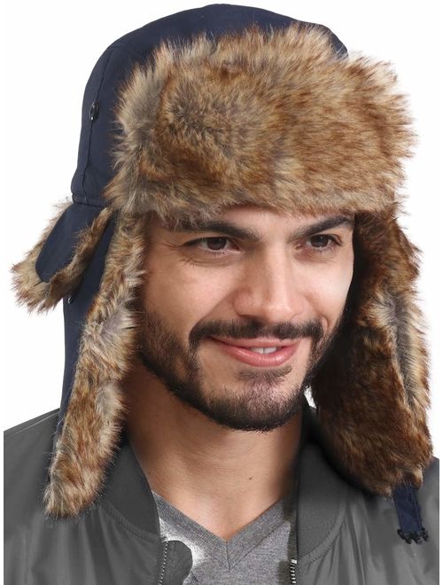 Trapper Hat - Winter Trooper Aviator Earflap Eskimo Hat - Fits Men & Women