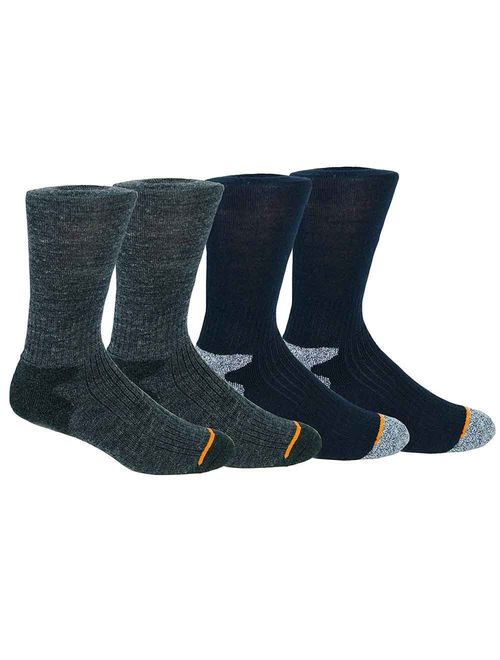 Weatherproof Premium 4-Pair Men's Wool Blend Crew Socks