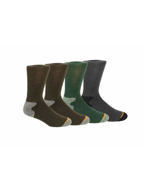 Weatherproof Premium 4-Pair Men's Wool Blend Crew Socks