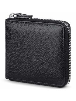 Huztencor Zipper Wallet Men RFID Blocking Leather Bifold Credit Card Wallets (FBA)