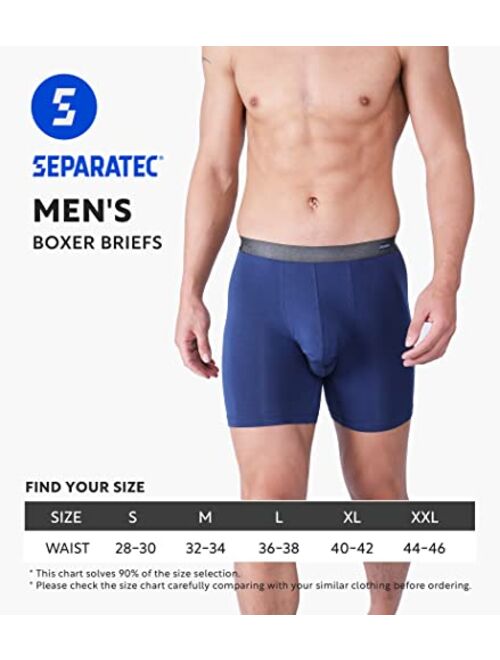 Separatec Men's 3 Pack Basic Bamboo Rayon Soft Breathable Pouch Underwear Boxer Briefs