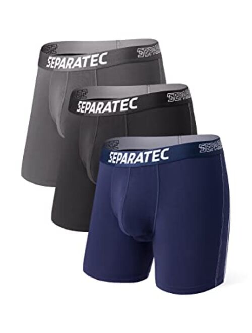 Separatec Men's 3 Pack Basic Bamboo Rayon Soft Breathable Pouch Underwear Boxer Briefs