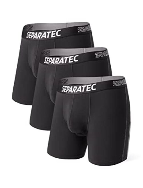 Separatec Men's 3 Pack Basic Bamboo Rayon Soft Breathable Pouch Underwear Boxer Briefs