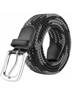 Men's Fabric Elastic Braided Belt, Stretch Woven Belt in Gift Box