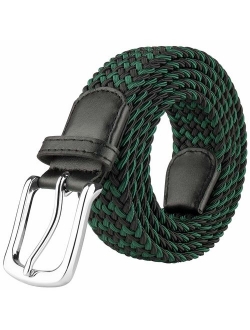 Men's Fabric Elastic Braided Belt, Stretch Woven Belt in Gift Box