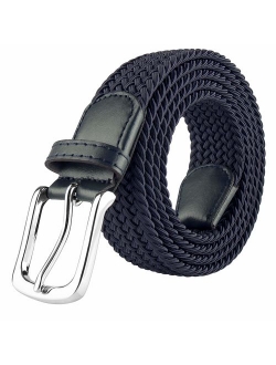 Men's Fabric Elastic Braided Belt, Stretch Woven Belt in Gift Box