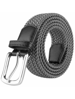 Men's Fabric Elastic Braided Belt, Stretch Woven Belt in Gift Box