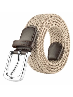 Men's Fabric Elastic Braided Belt, Stretch Woven Belt in Gift Box