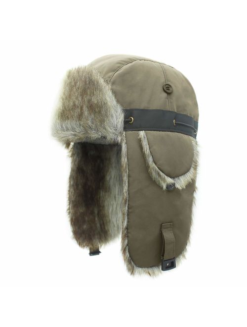 Connectyle Oudoor Unisex Faux Fur Lined Trapper Hat Warm Windproof Winter Russian Hats