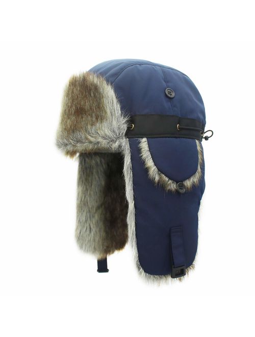 Connectyle Oudoor Unisex Faux Fur Lined Trapper Hat Warm Windproof Winter Russian Hats