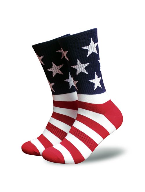 American Flag Socks for Men or Women, Patriotic USA Freedom High Socks, Premium