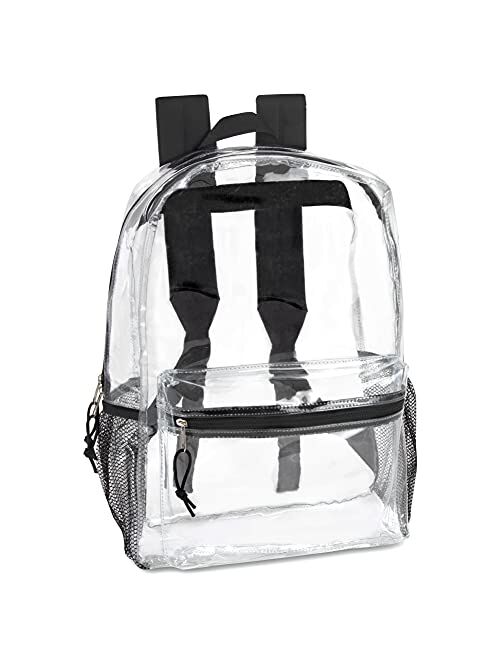 Trail maker Clear Backpack With Reinforced Straps & Front Accessory Pocket - Perfect for School, Security, & Sporting Events