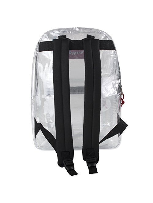 Trail maker Clear Backpack With Reinforced Straps & Front Accessory Pocket - Perfect for School, Security, & Sporting Events