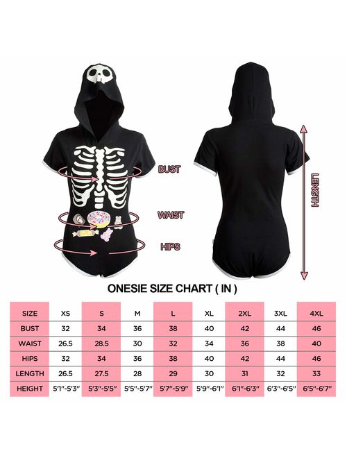 Littleforbig Adult Baby Diaper Lover (ABDL) Button Crotch Onesie - Sweet Reaper Night-Glow Halloween