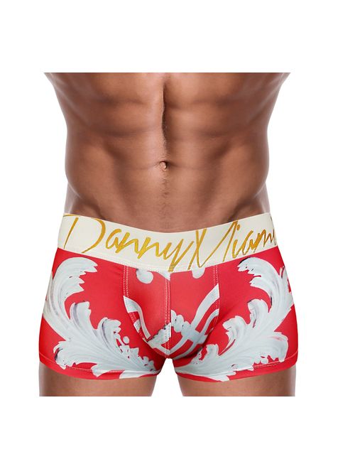 Danny Miami Men's Underwear - Boxer Briefs in Multiple Colors Patterns & Designs - Athletic Low Rise Short Cut - New