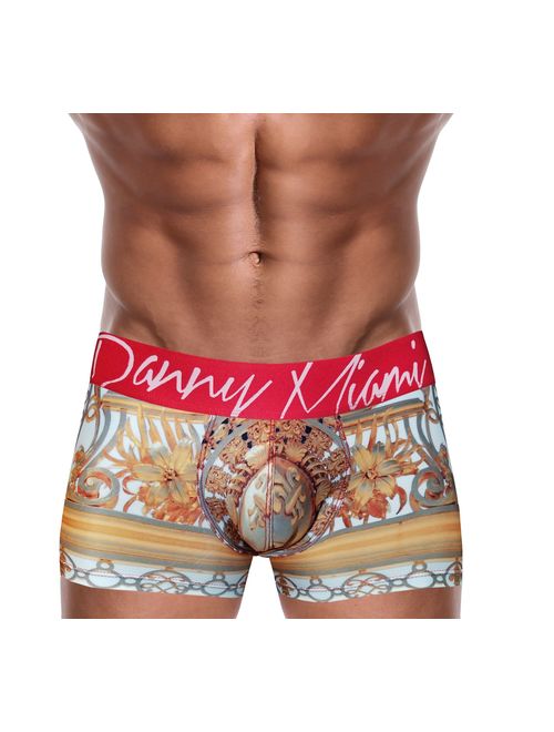 Danny Miami Men's Underwear - Boxer Briefs in Multiple Colors Patterns & Designs - Athletic Low Rise Short Cut - New