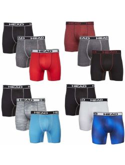 HEAD Mens Performance Boxer Briefs - 12-Pack Athletic Fit Breathable Tagless Underwear S-5XL Regular or Plus Size