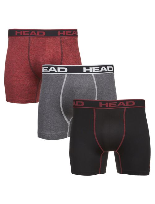 HEAD Mens Performance Boxer Briefs - 12-Pack Athletic Fit Breathable Tagless Underwear S-5XL Regular or Plus Size