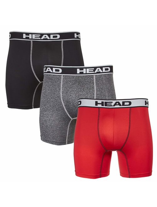 HEAD Mens Performance Boxer Briefs - 12-Pack Athletic Fit Breathable Tagless Underwear S-5XL Regular or Plus Size