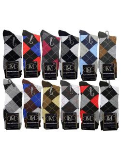 L&M Mens Cotton Dress Socks (12 Pack)