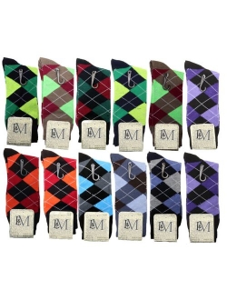 L&M Mens Cotton Dress Socks (12 Pack)