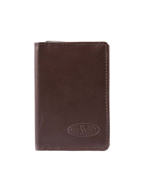 Big Skinny Men's Tri-Fold Leather Slim Wallet, Holds Up to 25 Cards