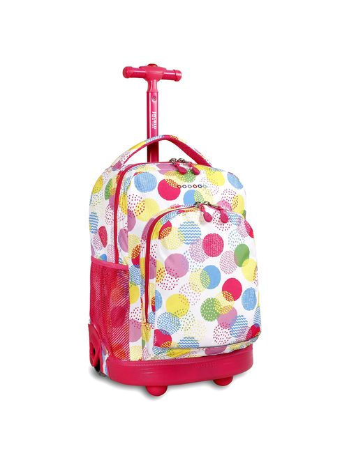 J World New York Sunny Rolling Backpack for School & Travel, 17 inch