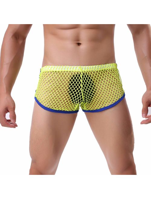 Men's Underwear Sexy Mesh Breathable Boxer Briefs Low Rise Cool Boxers Pack Set