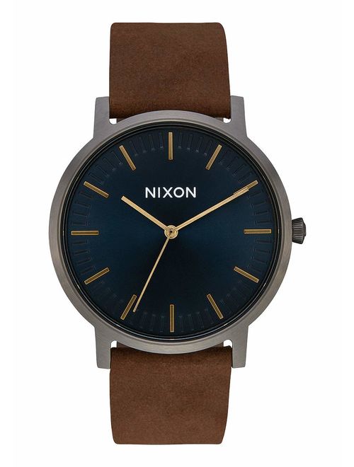 Nixon Porter Leather A1058 50m Water Resistant Men's Watch (20-18mm Leather Band and 40mm Watch Face)