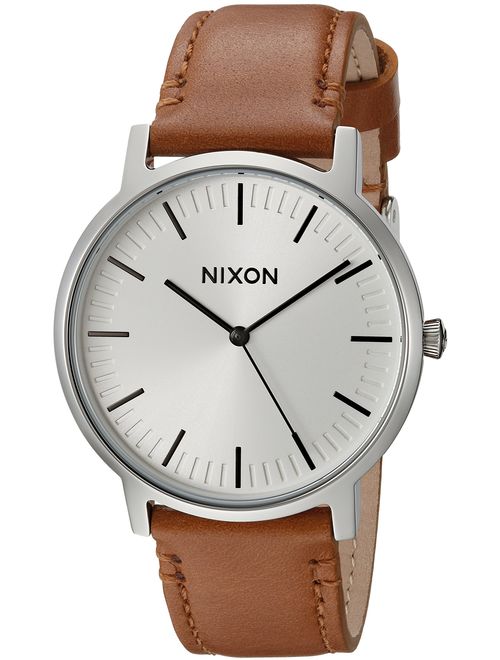 Nixon Porter Leather A1058 50m Water Resistant Men's Watch (20-18mm Leather Band and 40mm Watch Face)