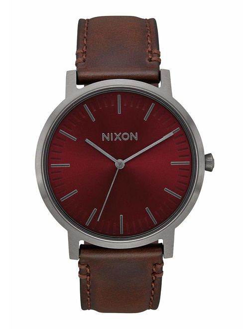 Nixon Porter Leather A1058 50m Water Resistant Men's Watch (20-18mm Leather Band and 40mm Watch Face)