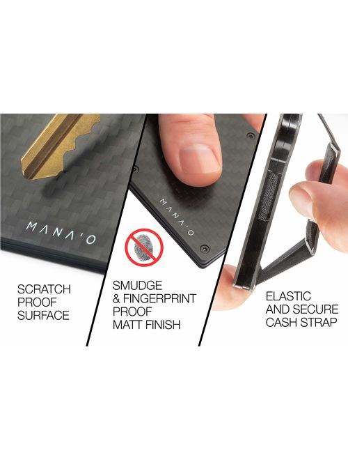 Minimalist Mens Wallet & Multitool - Carbon Fiber Tactical Wallet for Men/RFID Smart Slim Front Pocket Credit Card Holder