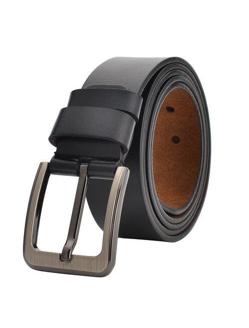 Men Belt Genuine Leather for Regular & Big and Tall (35"-62") Jeans Belt Dress Belt Casual & Work