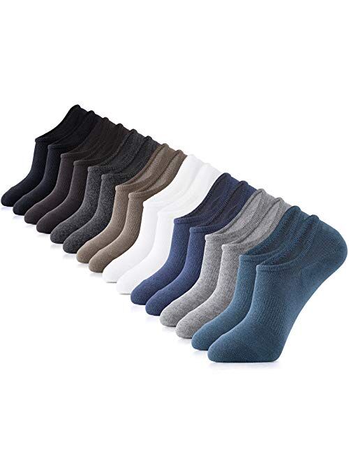 IDEGG No Show Socks Low Cut Cotton Casual Anti-slid Athletic Socks with Non Slip Grip for Men and Women