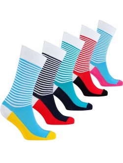 Socks n Socks-Mens 5pair Luxury Colorful Cotton Fun Novelty Dress Socks Gift Box