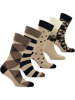 Socks n Socks-Mens 5pair Luxury Colorful Cotton Fun Novelty Dress Socks Gift Box