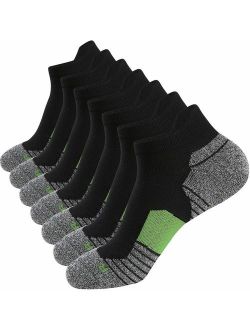 Men's Athletic Running Socks 7 Pairs Thick Cushion Ankle Socks for Men Sport Low Cut Socks 6-9/10-12