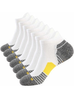 Men's Athletic Running Socks 7 Pairs Thick Cushion Ankle Socks for Men Sport Low Cut Socks 6-9/10-12