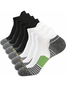 Men's Athletic Running Socks 7 Pairs Thick Cushion Ankle Socks for Men Sport Low Cut Socks 6-9/10-12