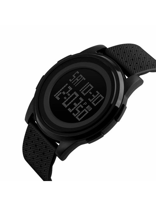 MJSCPHBJK Men's Digital Sports Watch LED Screen Electronic Military Waterproof Watches for Outdoor Running with Stopwatch LED Screen